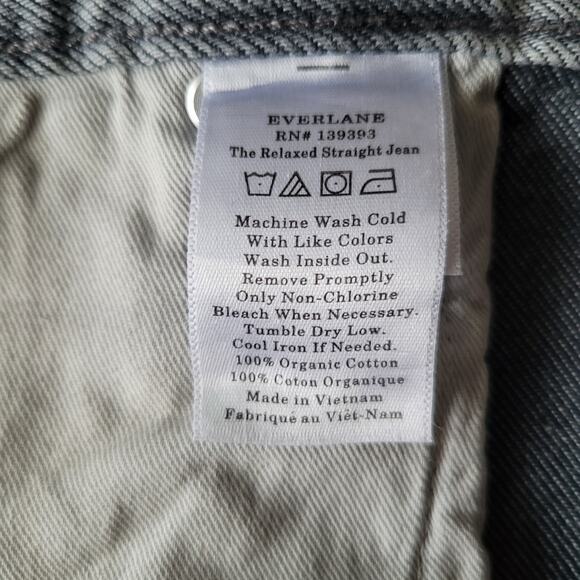 Everlane Relaxed High Rise Straight Jeans Organic Cotton Size 32L Actual 39 Gray - Picture 7 of 10